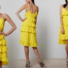 Anthropologie Jemima Strappy Dress 6 Medium Yellow Ruffles Retail $268