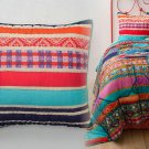 2 Pcs Anthropologie Jaana Euro Shams Pair Icelandic Colorful Bright Graphic Cotton