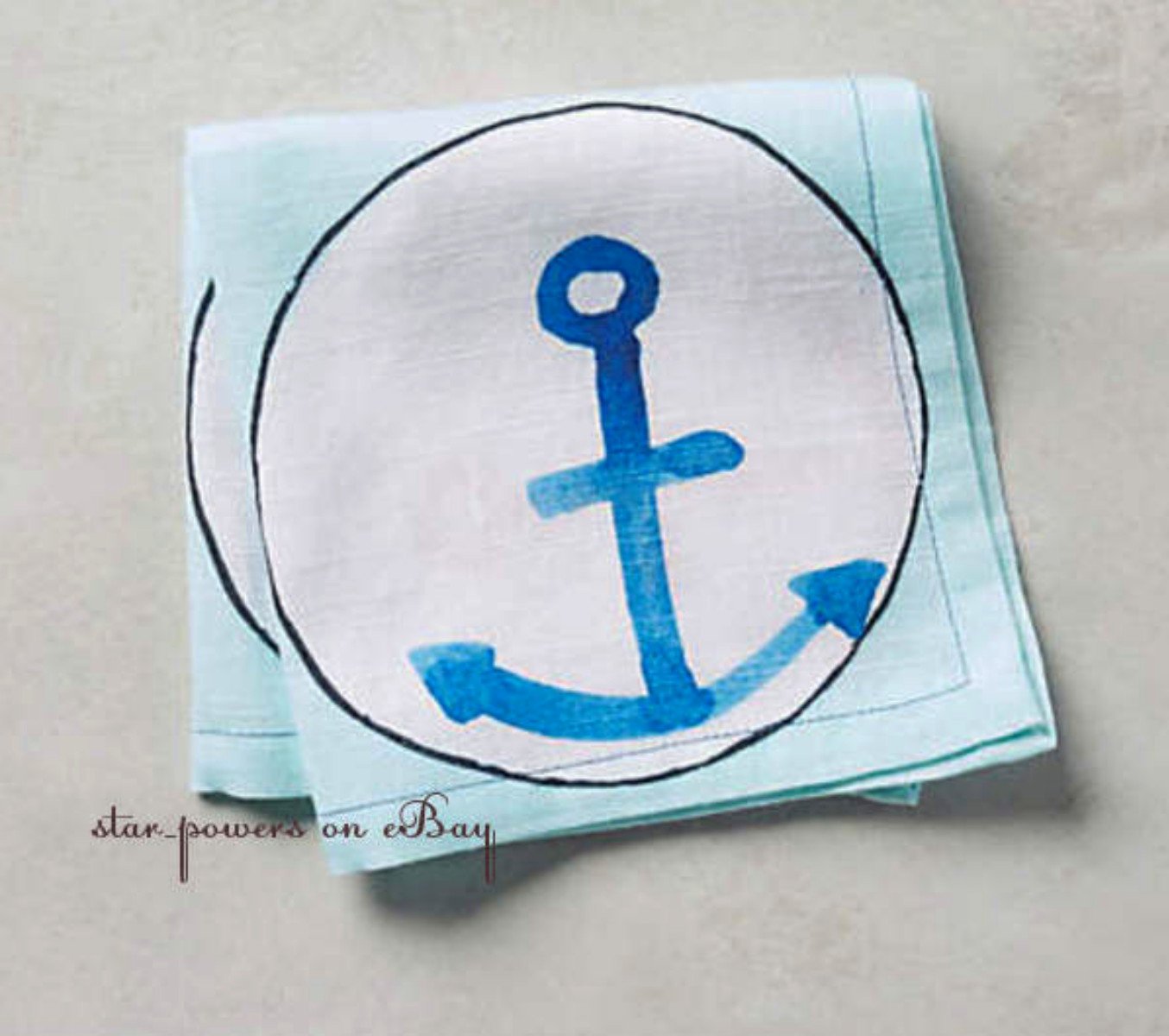 4 Pcs Anthropologie Anchors Away Cocktail Napkins Nautical Ocean