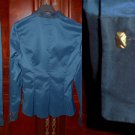 2 Hugo Boss Bashina Blue w Black Trim Shirt Blouse ZippersBothSides Women Small
