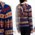 Anthropologie Fairisle Hooded Sweater XSmall 0 2 Blue Motif Sparrow