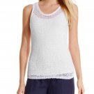 Eileen Fisher Tank Top Medium 6 8 White Spongy Cotton Tape Mesh Scoop Neck NWT Eileen Fisher Tank Top Medium 6 8 White Spongy Cotton Tape Mesh Scoop Neck NWT