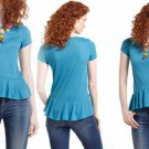 Anthropologie Twirl Tee Tank Top Shirt Small 2 4 Pure & Good Turquoise Blue $48 Anthropologie Twirl Tee Tank Top Shirt Small 2 4 Pure & Good Turquoise Blue $48