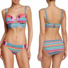 Nanette Lepore Swim Flora Fiesta Longline Bikini Top + Charmer Hipster Bottom XSmall 0 2