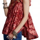 $88 Free People Sugar Cane Blouse XSmall 0 2 Red Print Cross Straps $88 Free People Sugar Cane Blouse XSmall 0 2 Red Print Cross Straps