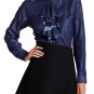 Nanette Lepore Cascading Ruffle Denim Shirt Medium 6 8 Indigo Blue