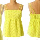 Anthropologie Tennis Star Tank 10 Large Top Blouse Yellow Cotton Anthropologie Tennis Star Tank 10 Large Top Blouse Yellow Cotton