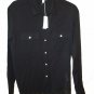 $265 James Perse Splitneck Blouse 2 Medium Black Buttondown Super Soft GORGEOUS