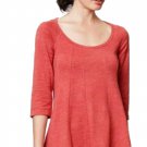 Anthropologie Pathed Seams Top Orange Tee XSmall 0 2 Deletta NWT