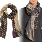 Eileen Fisher Stripe Silk Scarf Ash Painterly Stripes Dip-dyed Neutral Palette Eileen Fisher Stripe Silk Scarf Ash Painterly Stripes Dip-dyed Neutral Palette