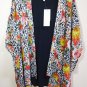 Daniel Rainn Knit Back Kimono Robe / Cover up XSmall Small Bright Animal Print NWT
