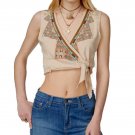 $98 Free People Around The World Tank Large 10 12 Pearl Cropped Embroidered $98 Free People Around The World Tank Large 10 12 Pearl Cropped Embroidered