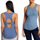 Free People Circle Back Ribbed Tank Small 2 4 Blue Hook & Eye Back Closure
