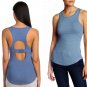 Free People Circle Back Ribbed Tank Small 2 4 Blue Hook & Eye Back Closure