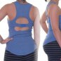 Free People Circle Back Ribbed Tank Small 2 4 Blue Hook & Eye Back Closure