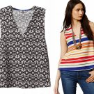 Anthropologie Monterey Top Medium 6 8 Black & White Swingy Silhouette Cotton
