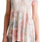Anthropologie Acuarela Tee Medium 6 8 Pink Motif Slight Glimmer Pastels