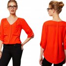 Anthropologie Drapey Pleated Henley Top P10 Petite Large Red Front Pocket Blouse Anthropologie Drapey Pleated Henley Top P10 Petite Large Red Front Pocket Blouse