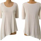 Anthropologie Fluttered Hem Tee Top Blouse Small 2 4 White Pure & Good Anthropologie Fluttered Hem Tee Top Blouse Small 2 4 White Pure & Good