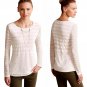 Anthropologie Stacked Stripe Tee Large 10 12 White Sunday in Brooklyn