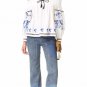 $168 Free People Alissas Patchwork Flare Jeans 25 Blue Denim Pants