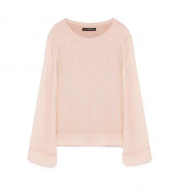 Zara Flowy Top Small 2 4 Soft Blush NWOT