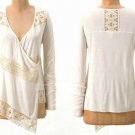 Anthropologie Tilly Cardigan Small 2 4 Ivory Sweater Lace Inserts Top Anthropologie Tilly Cardigan Small 2 4 Ivory Sweater Lace Inserts Top