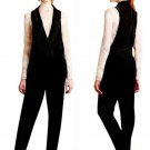 $268 Anthropologie One Piece Silk Tuxedo Small 2 4 Black Velvet NWT $268 Anthropologie One Piece Silk Tuxedo Small 2 4 Black Velvet NWT