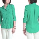 Anthropologie Stratus Summer Buttondown Shirt 4 Small Green Cotton Gauzy Top Blouse NWT Anthropologie Stratus Summer Buttondown Shirt 4 Small Green Cotton Gauzy Top Blouse NWT