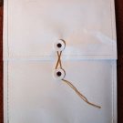 Anthropologie 12 Deluxe Ivory Embossed Envelopes w Gold Tie Blue Interior