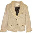 Anthropologie Embroidered Blazer Medium 6 8 Camel Crochet Trim Wool Blend NWT Anthropologie Embroidered Blazer Medium 6 8 Camel Crochet Trim Wool Blend NWT