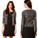 Anthropologie Leopard Shimmer Cardigan Medium Silver Grey Sweater Cotton Knitted & Knotted Anthropologie Leopard Shimmer Cardigan Medium Silver Grey Sweater Cotton Knitted & Knotted