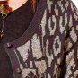 Anthropologie Leopard Shimmer Cardigan Medium Silver Grey Sweater Cotton Knitted & Knotted