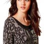 Anthropologie Leopard Shimmer Cardigan Medium Silver Grey Sweater Cotton Knitted & Knotted