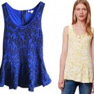 Anthropologie Lace Overlay Top Medium 6 8 Blue Swingy Cotton Tank Blouse Shirt Anthropologie Lace Overlay Top Medium 6 8 Blue Swingy Cotton Tank Blouse Shirt