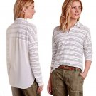 Anthropologie Skirted Stripe Top Small 2 4 Grey Buttondown Tee Shirt Fabric NWT