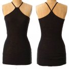 Anthropologie Y-Strap Camisole XSmall 0 2 Black Tee FINE Merino Wool Top Cami NWT