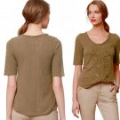 Anthropologie Scrolled Surprise Scoopneck Top Small 2 4 Moss Green Top Shirt Anthropologie Scrolled Surprise Scoopneck Top Small 2 4 Moss Green Top Shirt