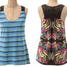 Anthropologie Back vs Front Tank XSmall 0 2 Black Stripe Racerback Shirt Top NWT
