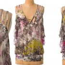 Anthropologie Silk Flutter Blouse 6 Medium Top Tank $148 Leifsdottir NWT