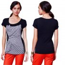 Anthropologie Twist Print Top Small 2 4 Grey Black Tee Blouse Shirt Flattering NWT Anthropologie Twist Print Top Small 2 4 Grey Black Tee Blouse Shirt Flattering NWT