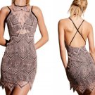 Free People Lace Mini Dress 4 Small Nude $250 Halter Front Strappy Back + Slip NWT Free People Lace Mini Dress 4 Small Nude $250 Halter Front Strappy Back + Slip NWT