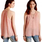 Anthropologie Tender Texture Silk Tank 10 Large Pink Tie Neck Breezy Top Tunic NWT Anthropologie Tender Texture Silk Tank 10 Large Pink Tie Neck Breezy Top Tunic NWT