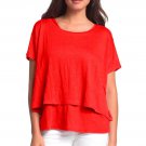Eileen Fisher Linen Jersey Poncho Petite Medium PM Firefly Top Bateau Neck NWT Eileen Fisher Linen Jersey Poncho Petite Medium PM Firefly Top Bateau Neck NWT
