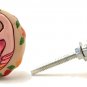 Anthropologie Avian Knob 4 Knobs Pull Whimsical Flowers Pink Bird Ashley Longshore