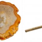 Anthropologie Dirillo Knobs 4 Agate + Brass Unique Pulls Natural Stone Rustic $18