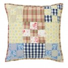Anthropologie Semiologie Pillow Patchwork French Country Hand Quilted 18" NWT