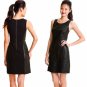 Halogen Genuine Leather Knit Sheath Dress Petite 8 Black 8P Lined GORGOUES NWT