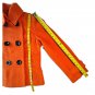 12P Talbots Double Breasted Wool Blazer Large Petite $298 Orange Jackie O Style