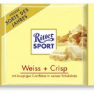 RITTER SPORT Chocolate Bar - Weiss + Crisp - 100 g - from Germany- FRESH from Germany